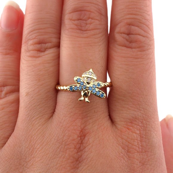 Discover Serenity in Style Women's 14k Gold Plated Bee Fidget Ring Twisted Band* - Picture 1 of 11